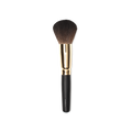 People Powder Brush. A large, dome-shaped powder brush, with tapered brown bristles and a gold and dark wooden handle.